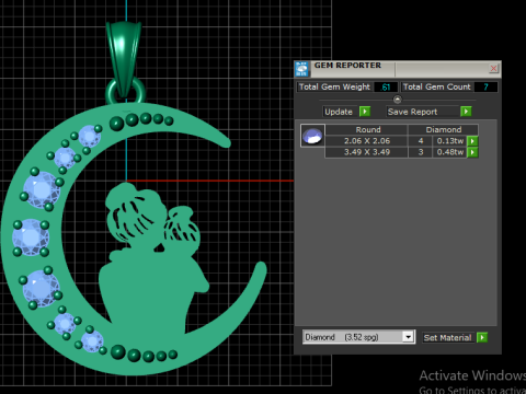 NIGHT CRECENT PENDANT 3D PRINTABLE MODEL 3D print model 3D Print Model