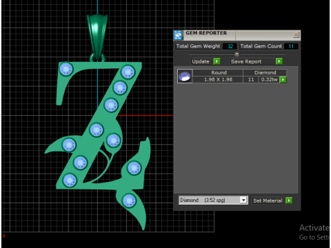 Letter Z Gold PENDANT 3D PRINTABLE MODEL 3D Baskı Modeli