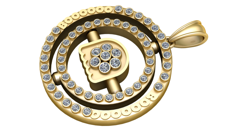 GOLD PLATTED PENDANT 3D PRINTABLE MODEL 3D Print Model .c4d .max .obj .3ds .fbx .stl .blend