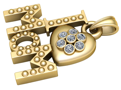 MODELLO STAMPABILE 3D PENDENTE I LOVE MOM Modello di stampa 3D Modello di stampa 3D