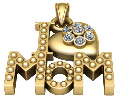 I LOVE MOM PENDANT 3D PRINTABLE MODEL 3D print model 3D Принт Модель