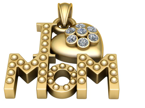 I LOVE MOM PENDANT 3D PRINTABLE MODEL 3D print model 3D Print Model