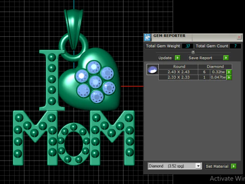 I LOVE MOM PENDANT 3D PRINTABLE MODEL 3D print model 3D Print Model