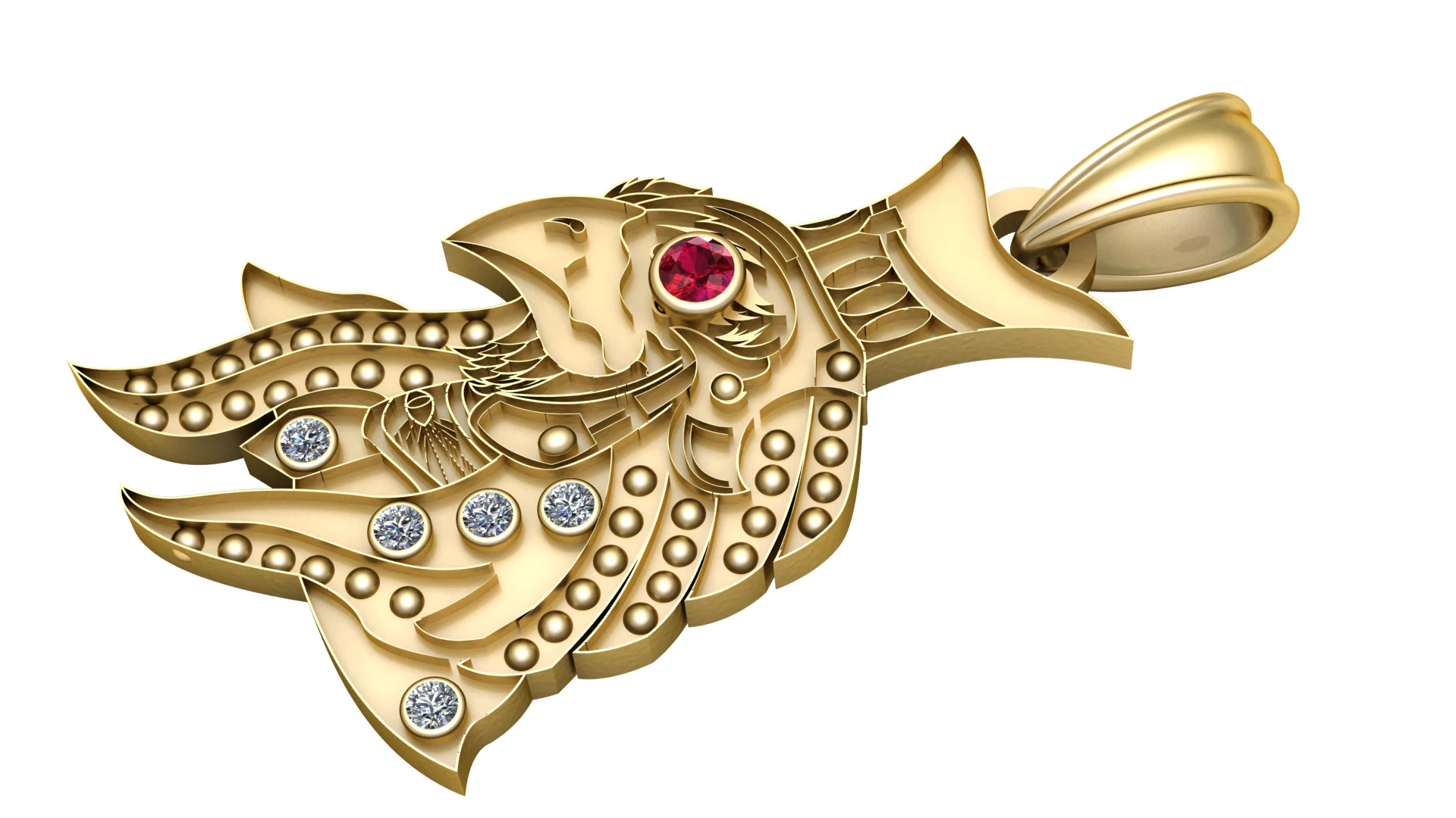 Crested Eagle PENDANT 3D PRINTABLE MODEL 3D Print Model .c4d .max .obj .3ds .fbx .stl .blend 