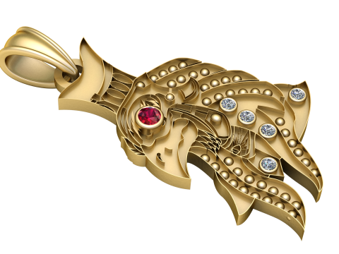 Crested Eagle PENDANT 3D PRINTABLE MODEL 3D Принт Модель