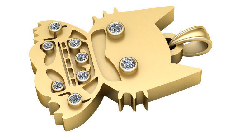 CUT CAT PENDANT 3D PRINTABLE MODEL Modelo de impresión 3D .c4d .max .obj .3ds .fbx .stl .blend 