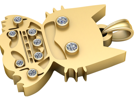 CUT CAT PENDANT 3D PRINTABLE MODEL 3D-Druckmodell