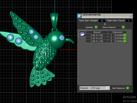 HUMMING BIRD PENDANT 3D PRINTABLE MODEL 3Dプリントモデル
