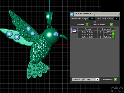 HUMMING BIRD PENDANT 3D PRINTABLE MODEL 3D Print Model