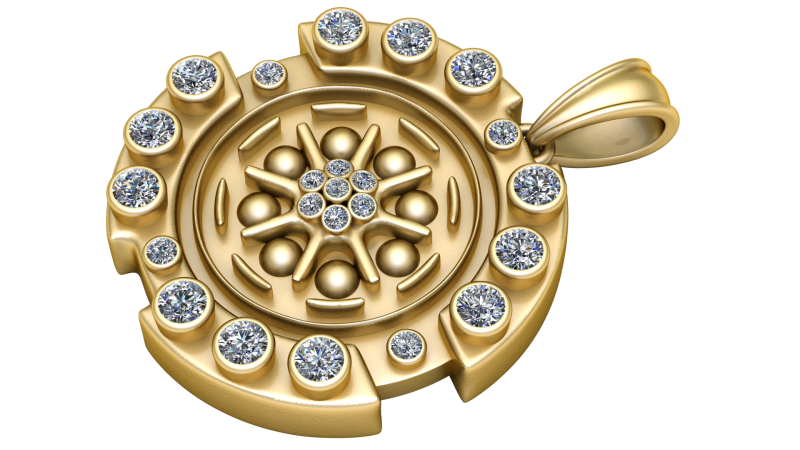 New Fashion Design Circle Gold PENDANT 3D PRINTABLE MODEL 3Dプリントモデル .c4d .max .obj .3ds .fbx .stl .blend 