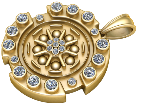 New Fashion Design Circle Gold PENDANT 3D PRINTABLE MODEL 3Dプリントモデル