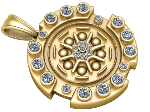 New Fashion Design Circle Gold PENDANT 3D PRINTABLE MODEL 3D Print Model