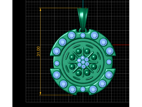 New Fashion Design Circle Gold PENDANT 3D PRINTABLE MODEL 3Dプリントモデル