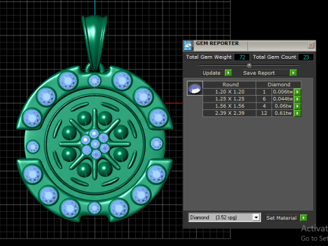New Fashion Design Circle Gold PENDANT 3D PRINTABLE MODEL 3Dプリントモデル