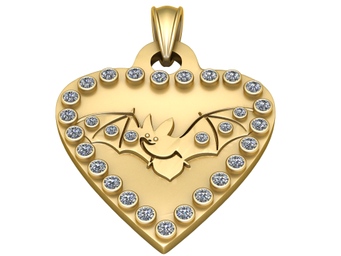 BAT DESIGN DIAMOND SHAPE PENDANT 3D PRITNABLE Modèles 3D en vedette