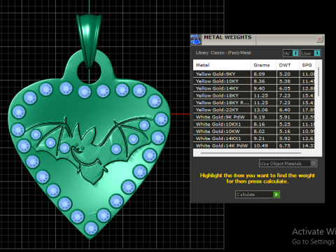 BAT DESIGN DIAMOND SHAPE PENDANT 3D PRITNABLE Modèles 3D en vedette