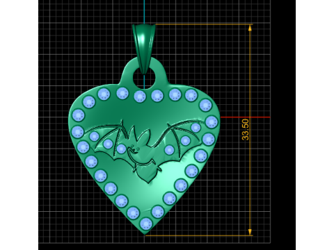 BAT DESIGN DIAMOND SHAPE PENDANT 3D PRITNABLE Modèles 3D en vedette