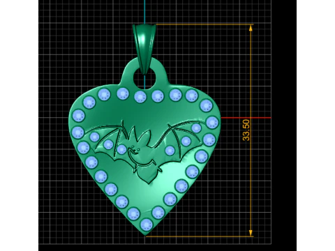 BAT DESIGN DIAMOND SHAPE PENDANT 3D PRITNABLE 3D Print Model