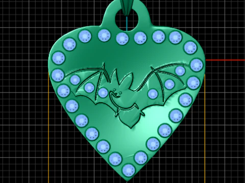 BAT DESIGN DIAMOND SHAPE PENDANT 3D PRITNABLE 3D Print Model