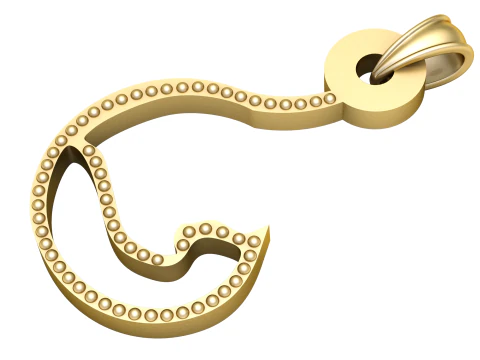 Collier pendentif serpent dor&eacute; PENDENTIF MOD&Egrave;LE IMPRIMABLE 3D Modèles 3D en vedette