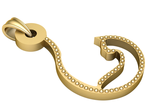 Snake Pendant Necklace Golden PENDANT 3D PRINTABLE MODEL 3D-Druckmodell