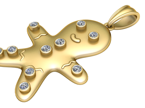 Christmas Gingerbread PENDANT 3D PRINTABLE MODEL 3D Print Model