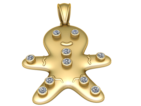 Christmas Gingerbread PENDANT 3D PRINTABLE MODEL 3D-printmodel