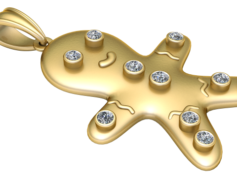 Christmas Gingerbread PENDANT 3D PRINTABLE MODEL 3D-printmodel