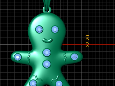 Christmas Gingerbread PENDANT 3D PRINTABLE MODEL 3D-printmodel
