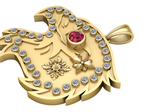 凤头鹰吊坠 3D 可打印模型 3D 打印模型