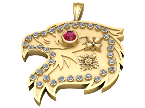 Crested Eagle PENDANT 3D PRINTABLE MODEL 3D-printmodel