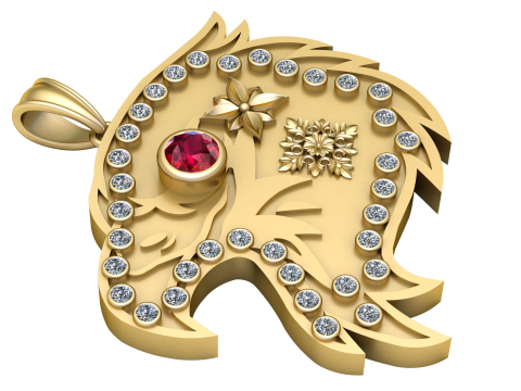 Crested Eagle PENDANT 3D PRINTABLE MODEL 3D-printmodel