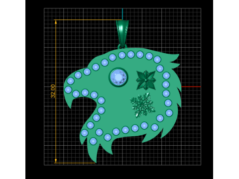 Crested Eagle PENDANT 3D PRINTABLE MODEL 3D-printmodel