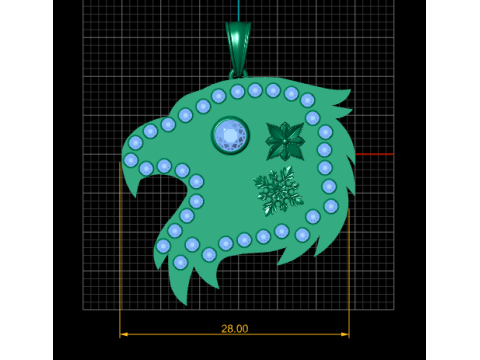 Crested Eagle PENDANT 3D PRINTABLE MODEL 3D-printmodel
