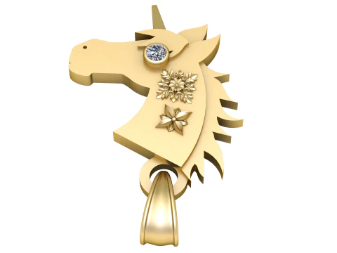 Horse necklace pendant horse pendant 3D printable horse charm equestrian jewelry STL an 3D Print Model
