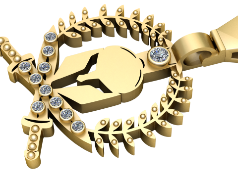 Gold Spartan PENDANT 3D PRINTABLE MODEL Modelo de impresión 3D