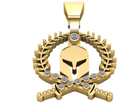 Gold Spartan PENDANT 3D PRINTABLE MODEL 3D-printmodel