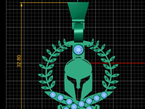 Gold Spartan PENDANT 3D PRINTABLE MODEL 3D-printmodel