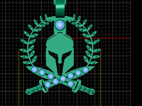 Gold Spartan PENDANT 3D PRINTABLE MODEL 3D-printmodel