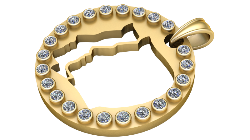 Map Necklace PENDANT 3D PRINTABLE MODEL 3D 打印模型 .c4d .max .obj .3ds .fbx .stl .blend 