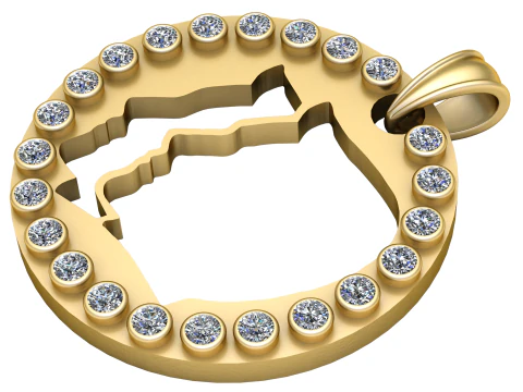 Karte Halskette ANH&Auml;NGER 3D DRUCKBARES MODELL 3D Druckmodell