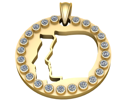 Map Necklace PENDANT 3D PRINTABLE MODEL 3D 打印模型