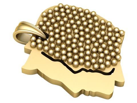 Unique Map Necklace PENDANT 3D PRINTABLE MODEL Modèles 3D en vedette