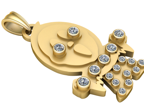 Fashion Cute Kid PENDANT 3D PRINTABLE MODEL Modelo de impresión 3D