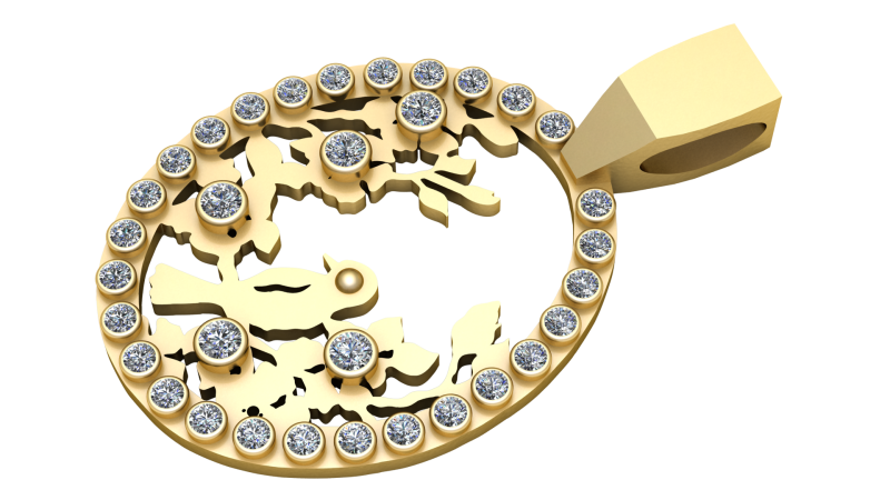 BIRD PENDANT 3D PRINTABL 3D Принт Модель .c4d .max .obj .3ds .fbx .stl .blend 