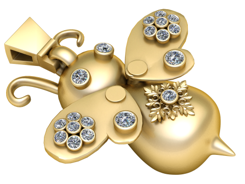 Butterfly PENDANT 3D PRINTABLE MODEL Modèles 3D en vedette