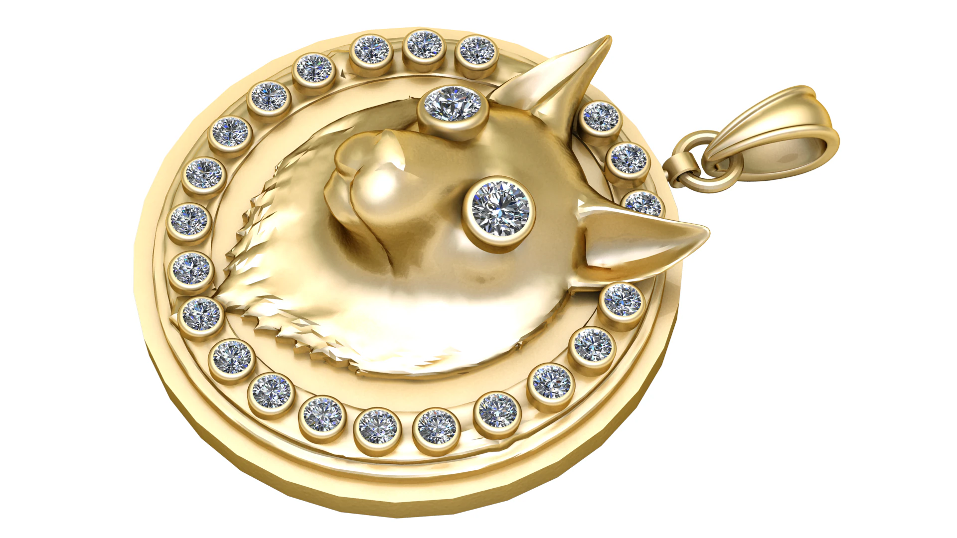 WOLF HEAD COIN PENDANT 3D PRINTABLE 3D Print Model .c4d .max .obj .3ds .fbx .stl .blend
