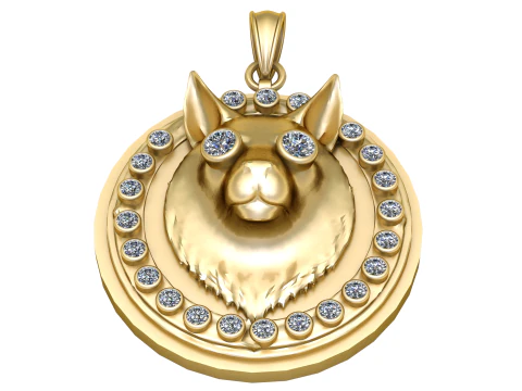WOLF HEAD COIN PENDANT 3D PRINTABLE 3D Print Model