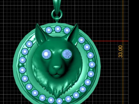 WOLF HEAD COIN PENDANT 3D PRINTABLE 3D-Druckmodell
