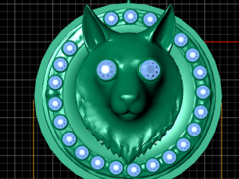 WOLF HEAD COIN PENDANT 3D PRINTABLE 3D-Druckmodell